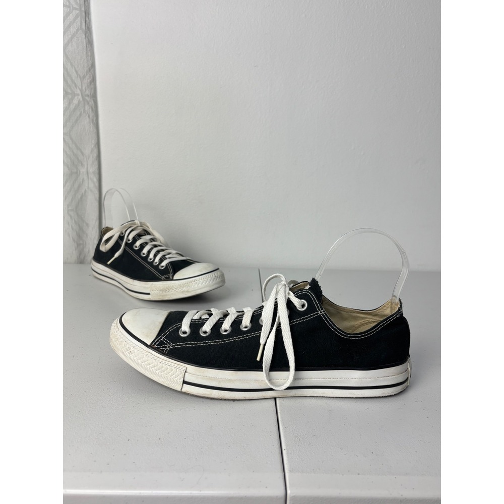 Converse Chuck Taylor All Star Low Top Black Canvas Sneakers Men 10.5 Women 12.5
